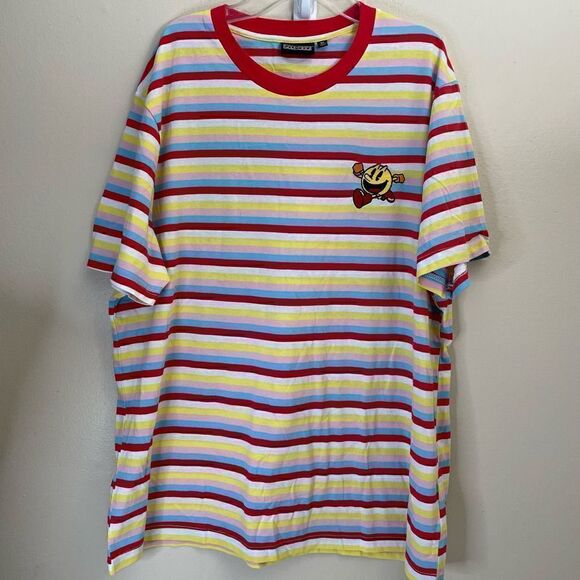 PacMan| XLarge| Unisex| Striped| Cotton| Retro| Y2K - Picture 1 of 11